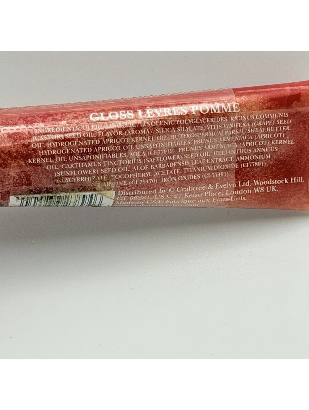 CRABTREE  & EVELYN Apple LIP TINT GLOSS TUBE .46 OZ NEW SEALED